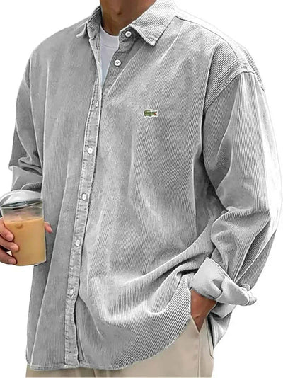 Chemise Homme Décontractée en Velours Côtelé - Coupe Confortable