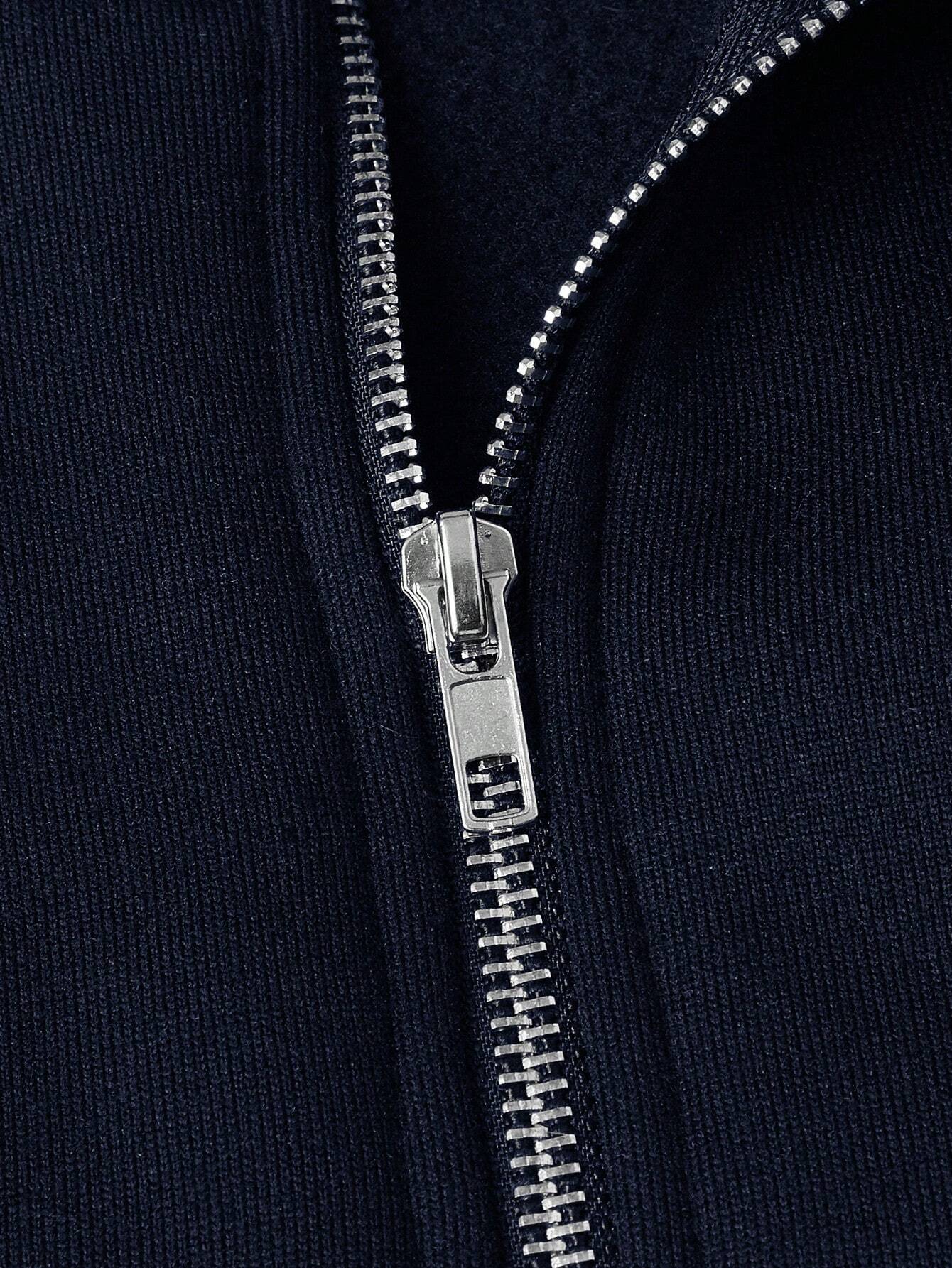 Pull Élégant À Fermeture Éclair En Coton