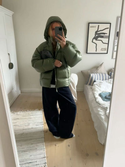 Veste Bomber Duvet Avec Capuche
