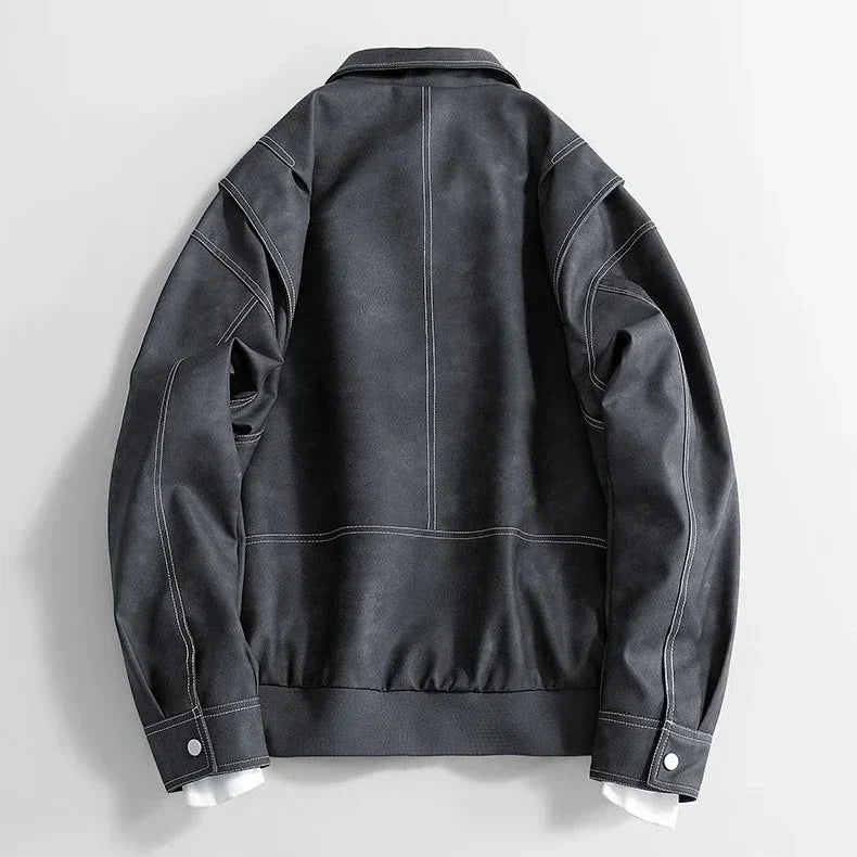 Veste Chic En Cuir Pour Homme