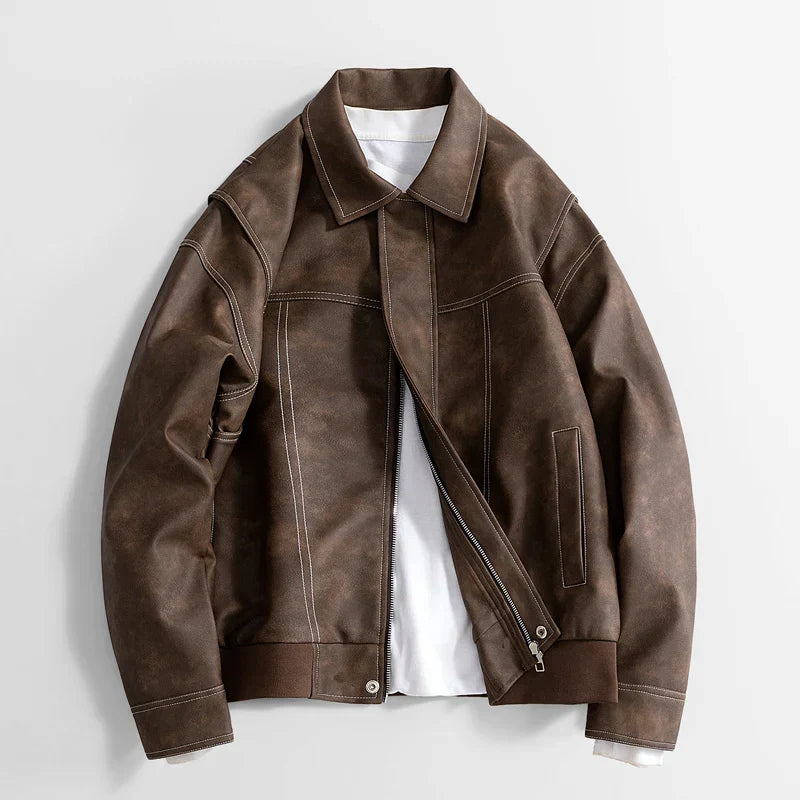 Veste Chic En Cuir Pour Homme