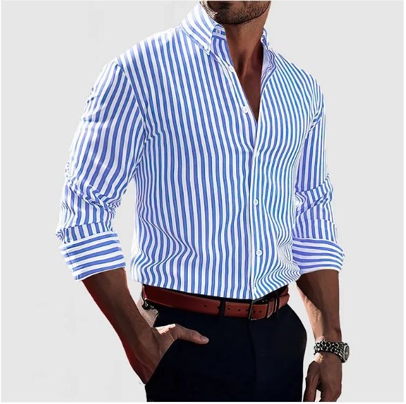 Chemise à rayures pour hommes - Confiance en soi maximum