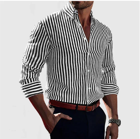 Chemise à rayures pour hommes - Confiance en soi maximum